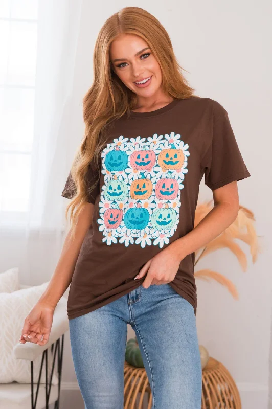 Field Of Pumpkins Modest Graphic Tee