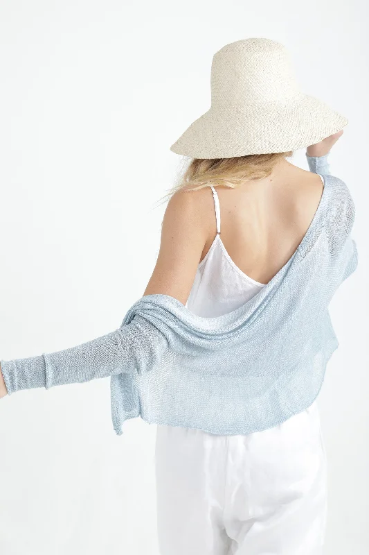 Aqua Short Light Bamboo Cardigan