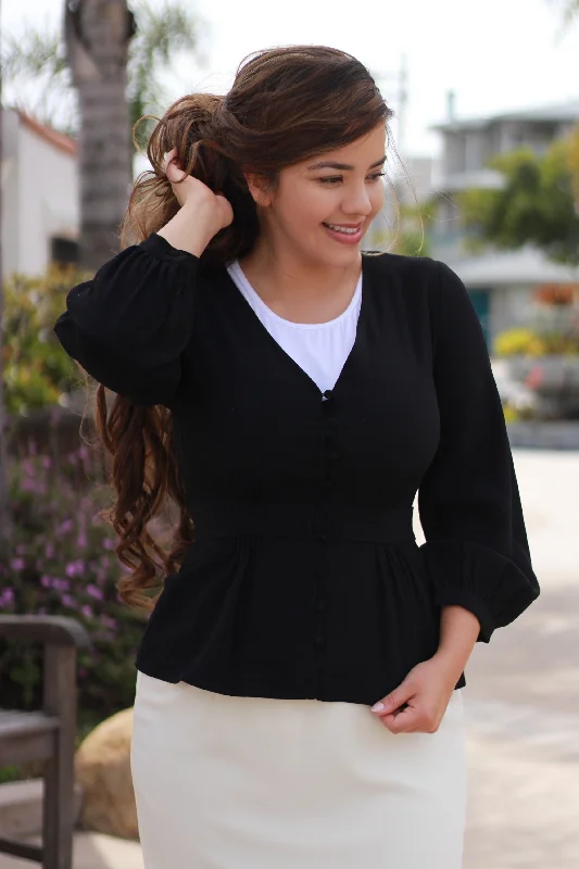 Sadie Black Peplum Jacket