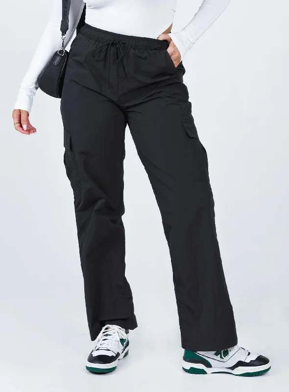 Flossie Parachute Pants Black