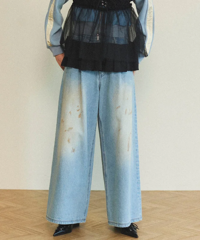 【25SPRING PRE-ORDER】Waist Tuck Wide Denim Pants