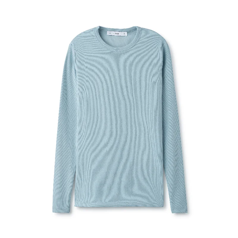 Signature Ribbed Tee IN: Light Blue