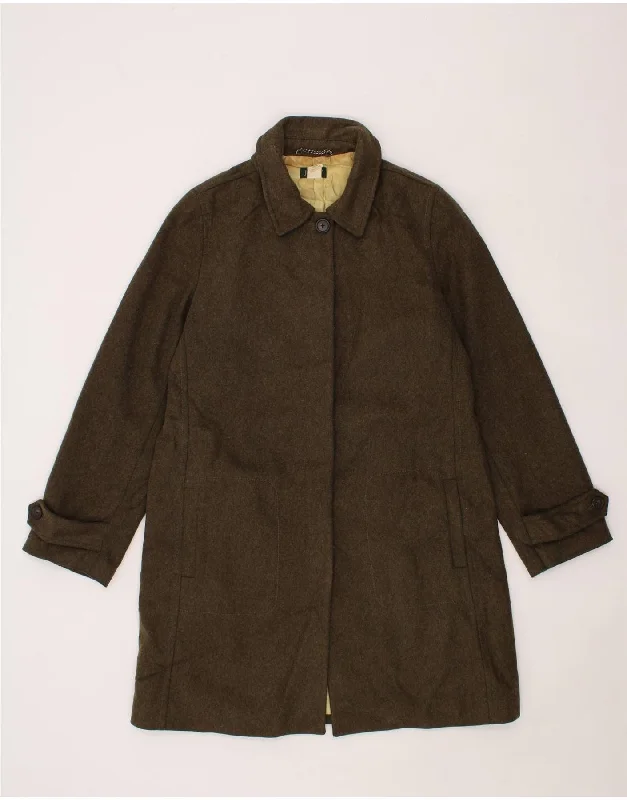 J. CREW Womens Overcoat UK 16 Large Khaki Wool