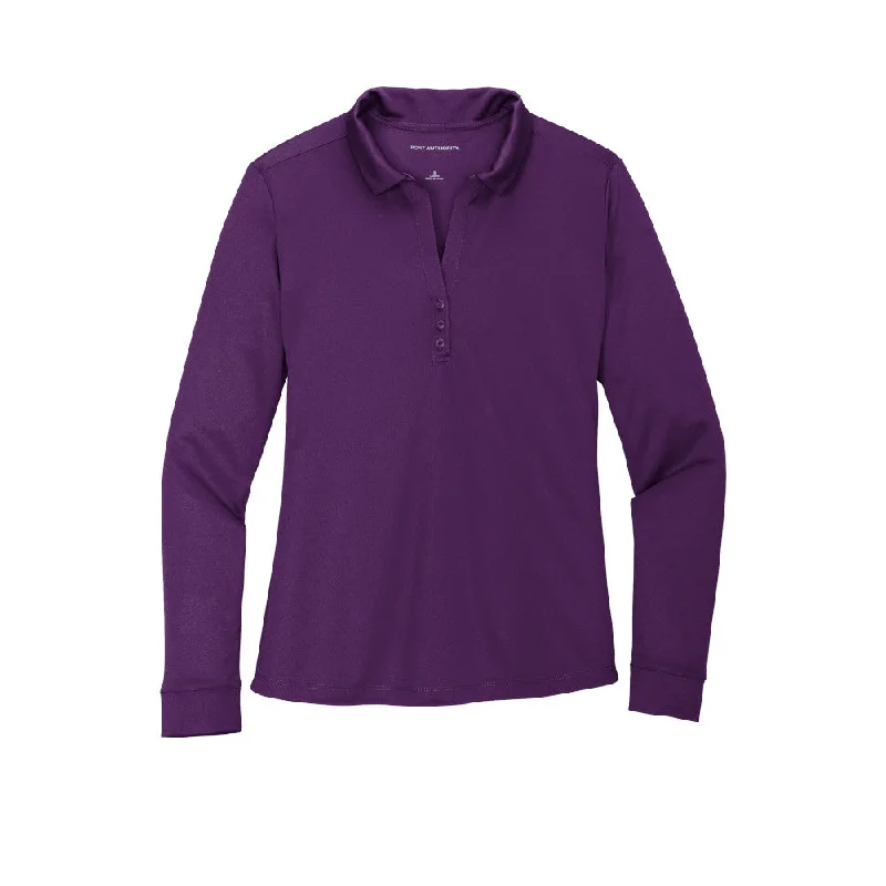 #Port Authority Ladies Silk Touch Performance Long Sleeve Polo